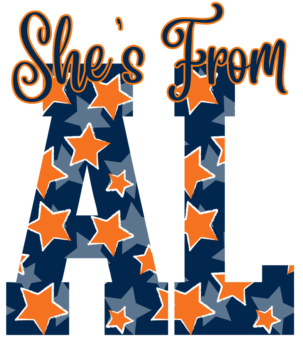 She’s From AL PNG – Bold Southern Star Design