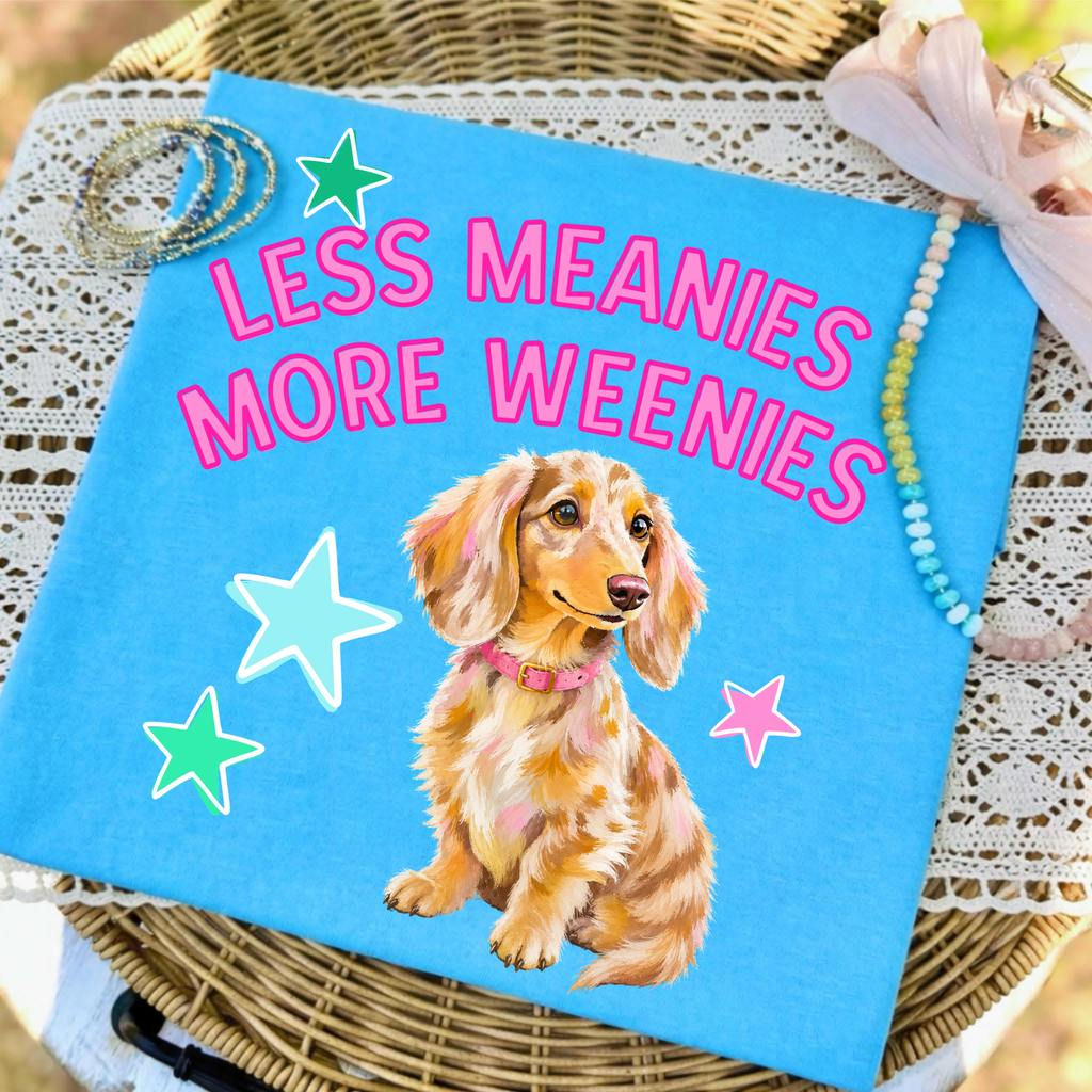 Less Meanies More Weenies Cute Dachshund PNG Design