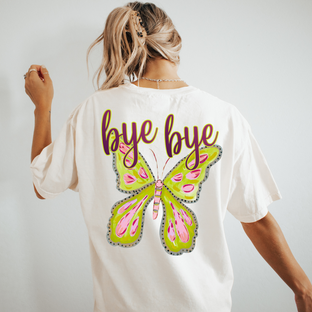 Bye Bye Butterfly front and back PNG