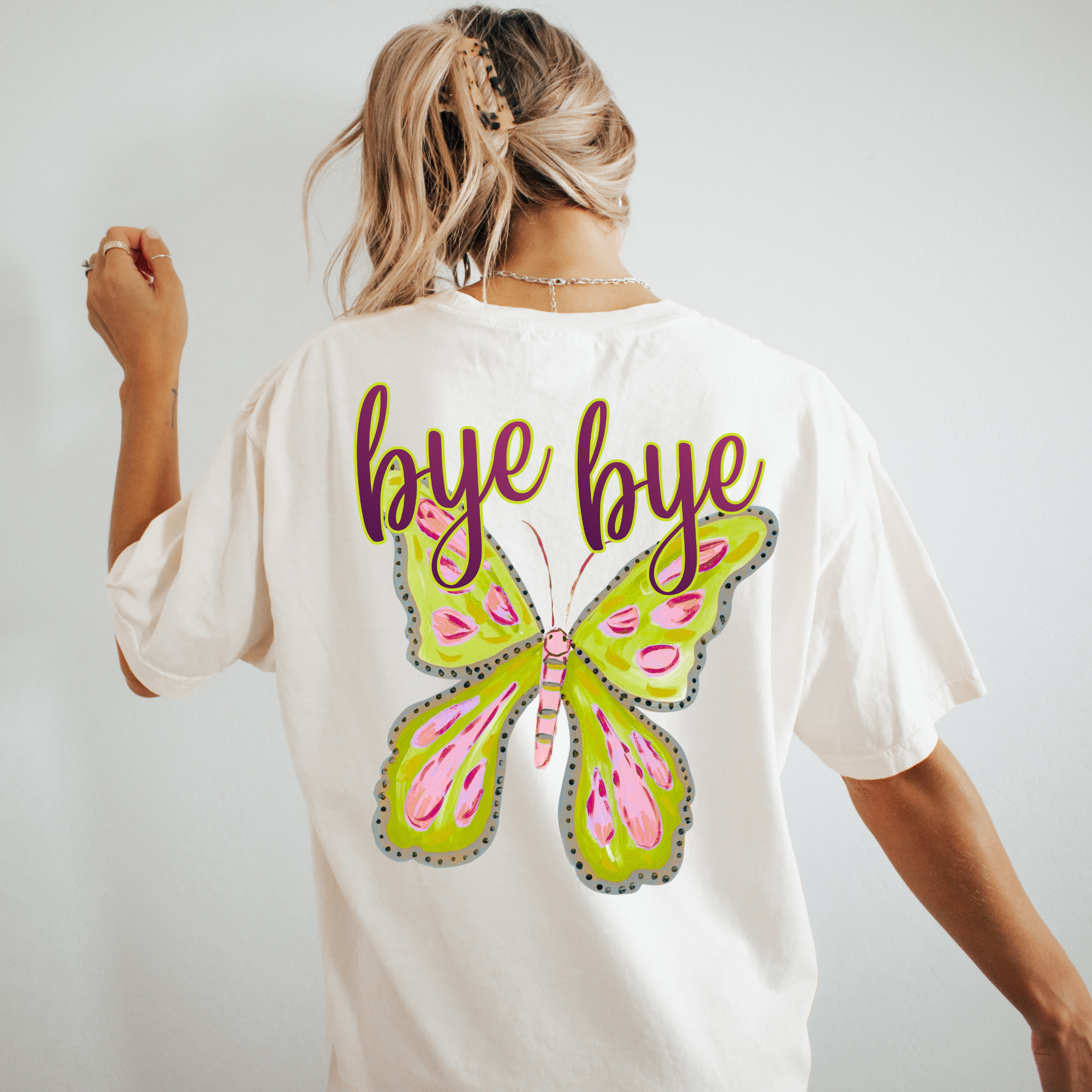 Bye Bye Butterfly front and back PNG
