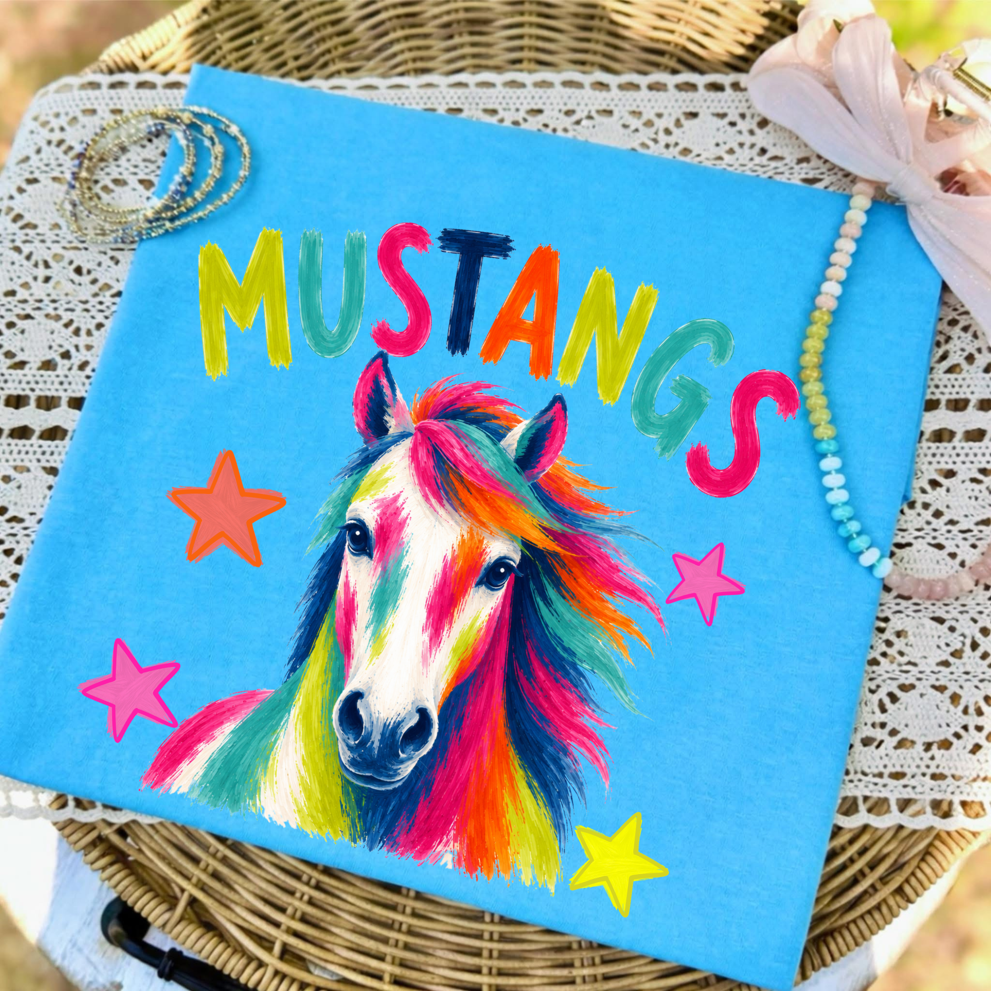 Mustangs Colorful Masco PNG Digital Download