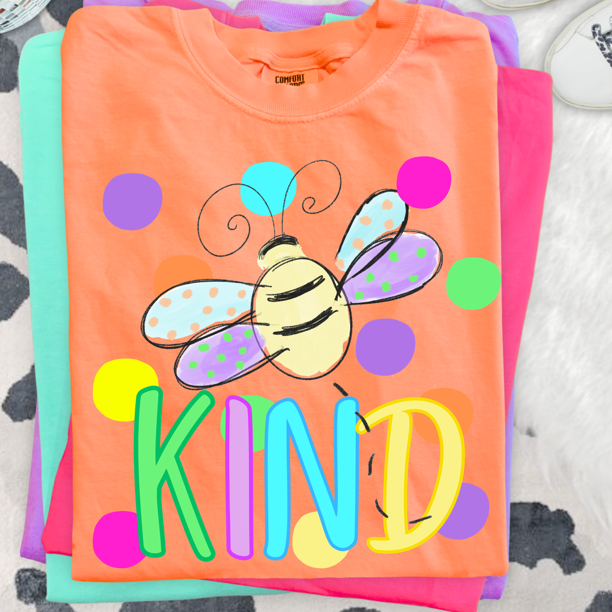 Bee Kind polka dot PNG