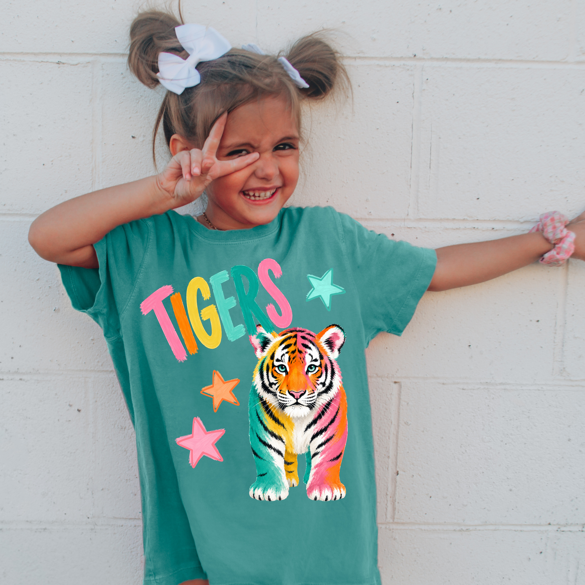Tigers Vibrant and Colorful Mascot PNG Digital Download