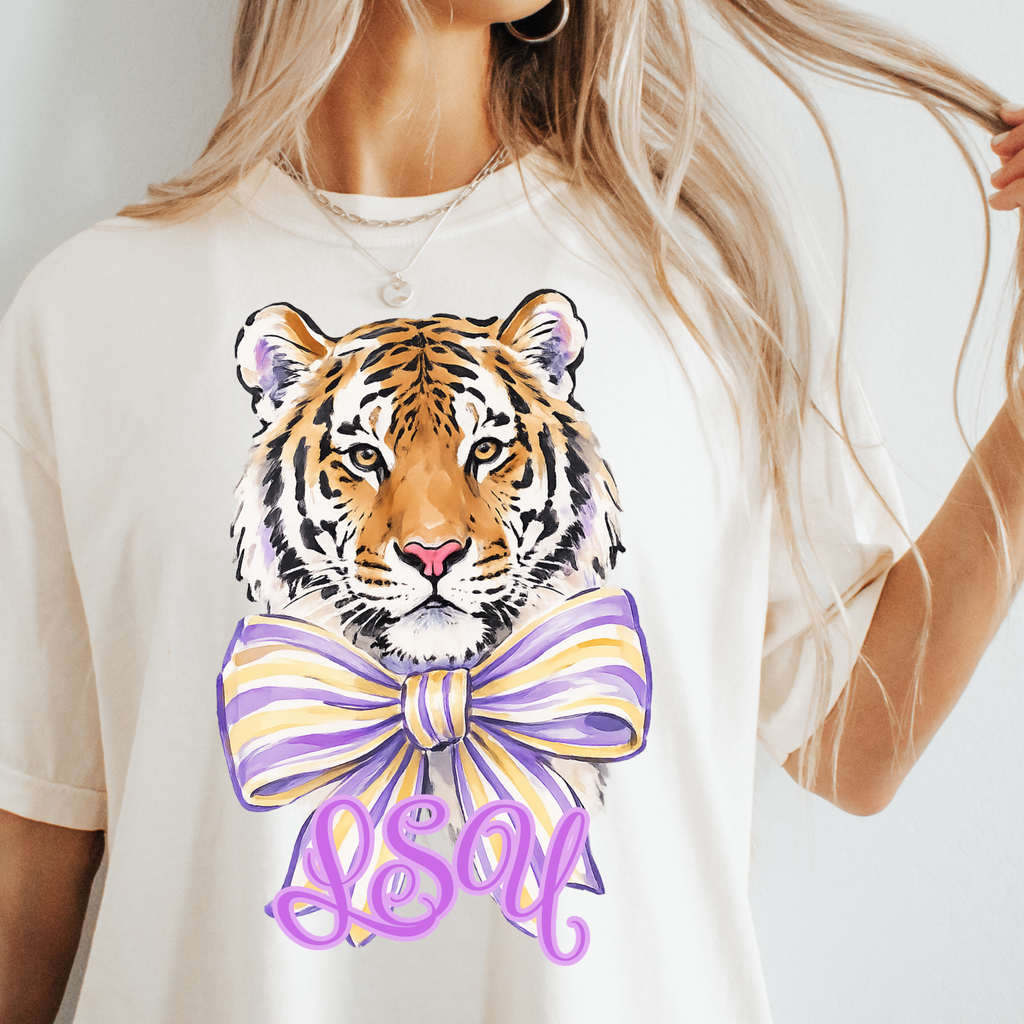 LSU Tigers hand painted preppy PNG Digital Download