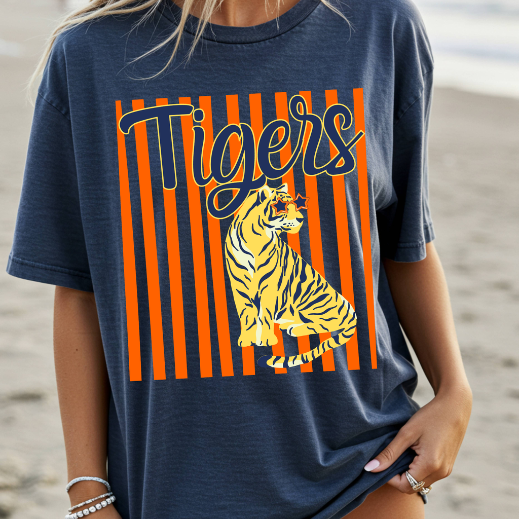 Tigers Blue and Orange PNG