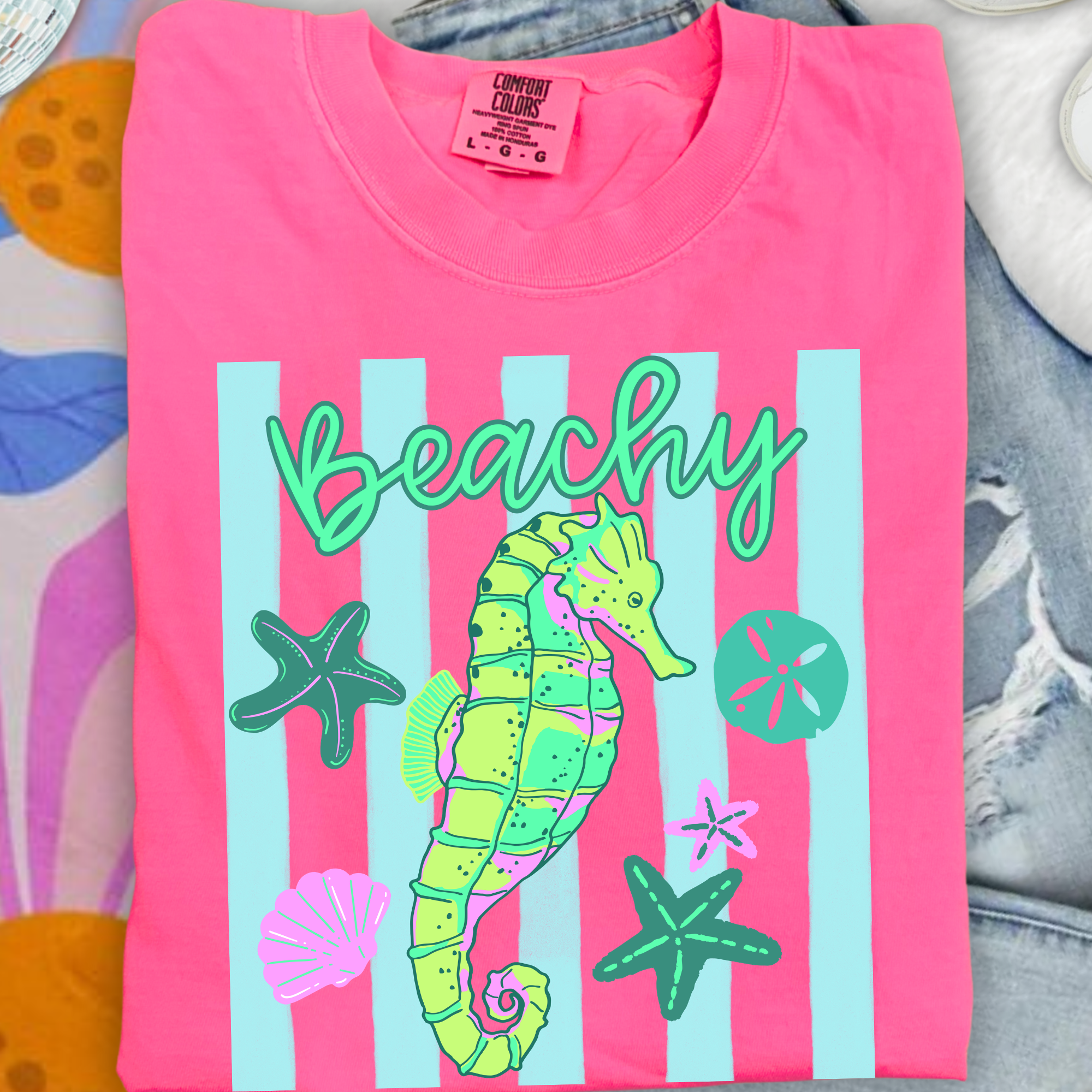 Beachy Seahorse Design Digital PNG