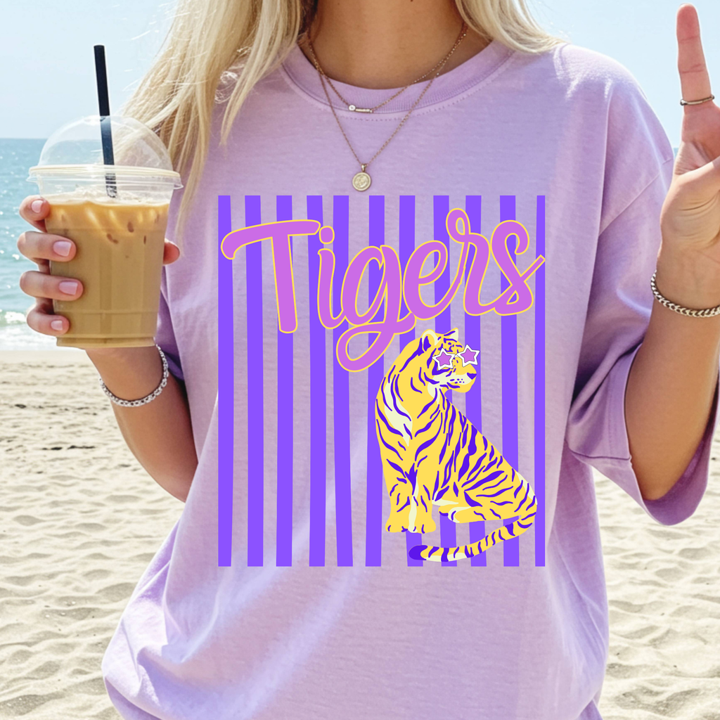 Tigers Purple and Yellow PNG