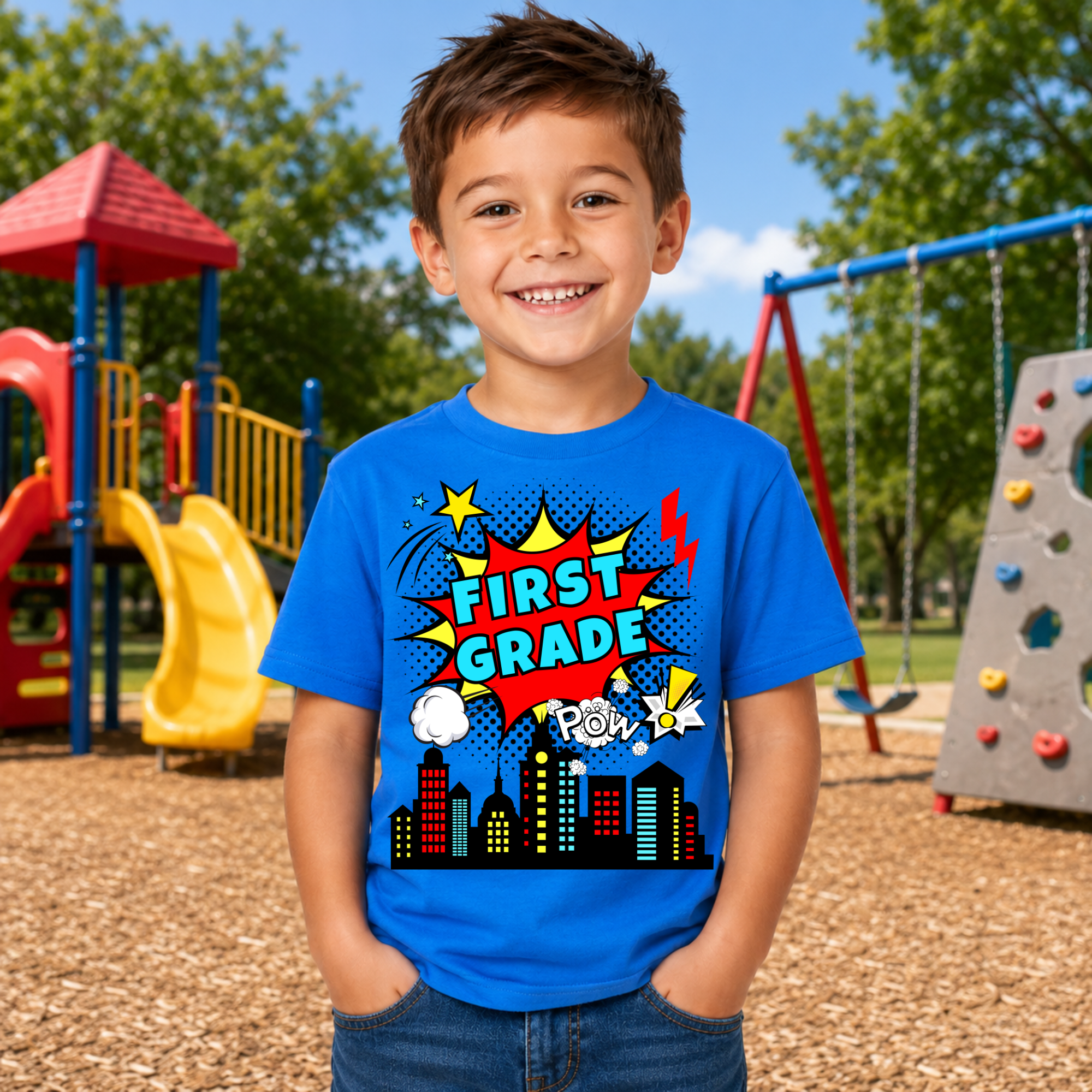 Third Grade Superhero Theme PNG
