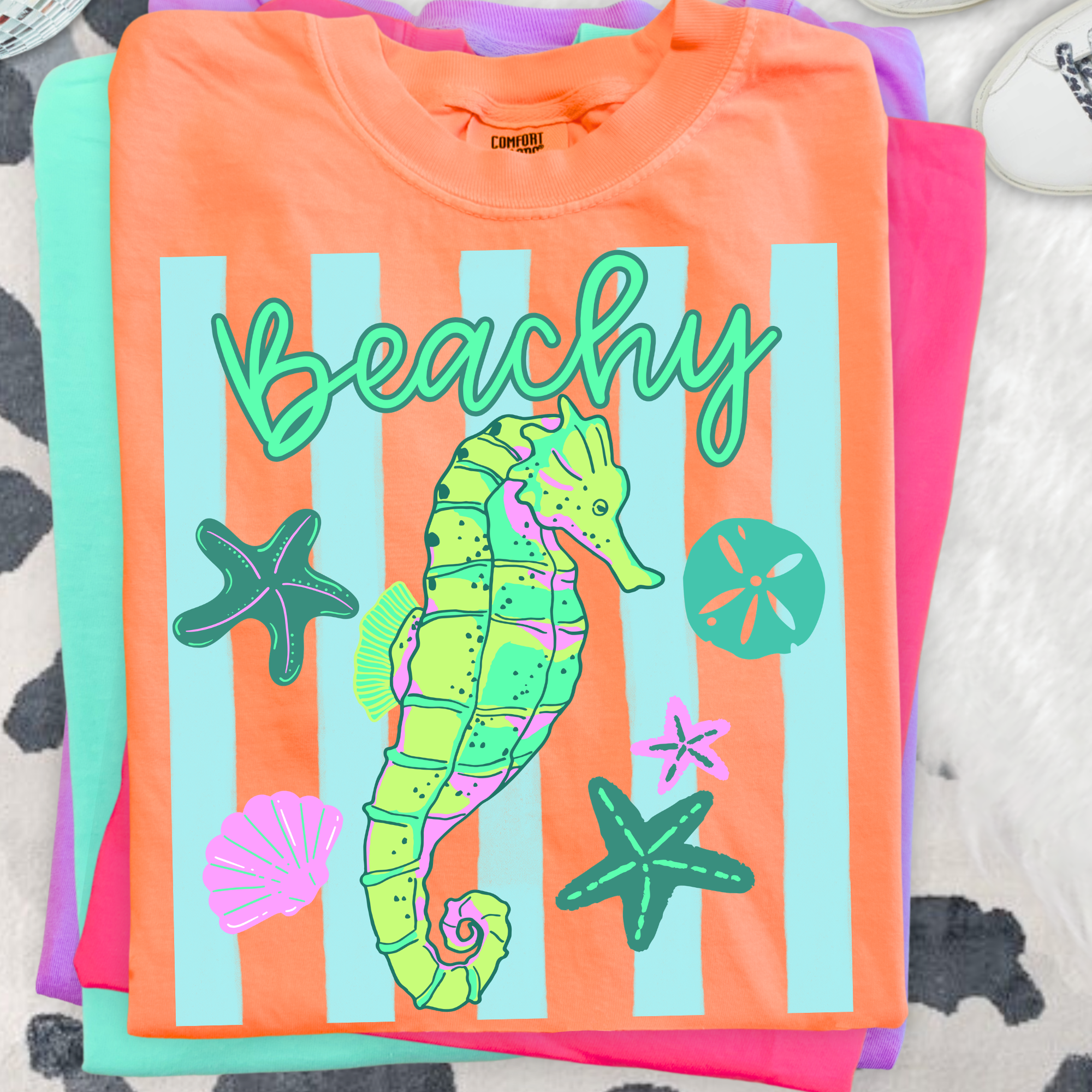 Beachy Seahorse Design Digital PNG