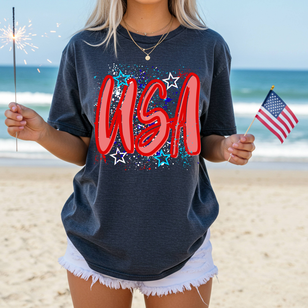 USA Bold Patriotic Design PNG