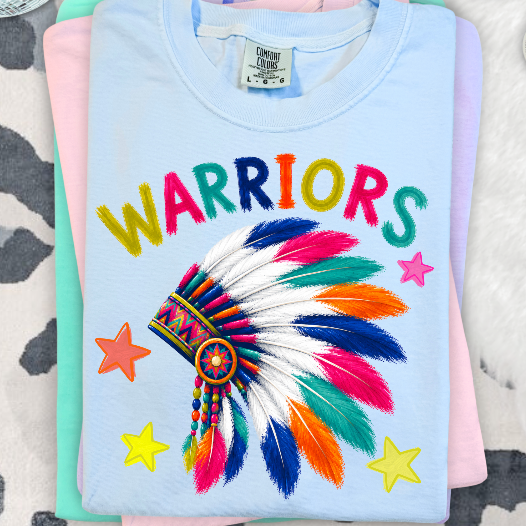 Warriors Colorful and Bright Mascot Design PNG Digital Download