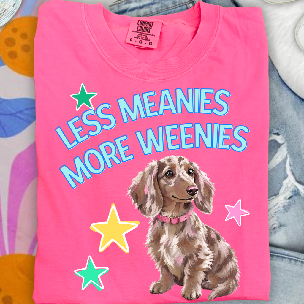 Less Meanies More Weenies Cute Dachshund PNG Digital Download