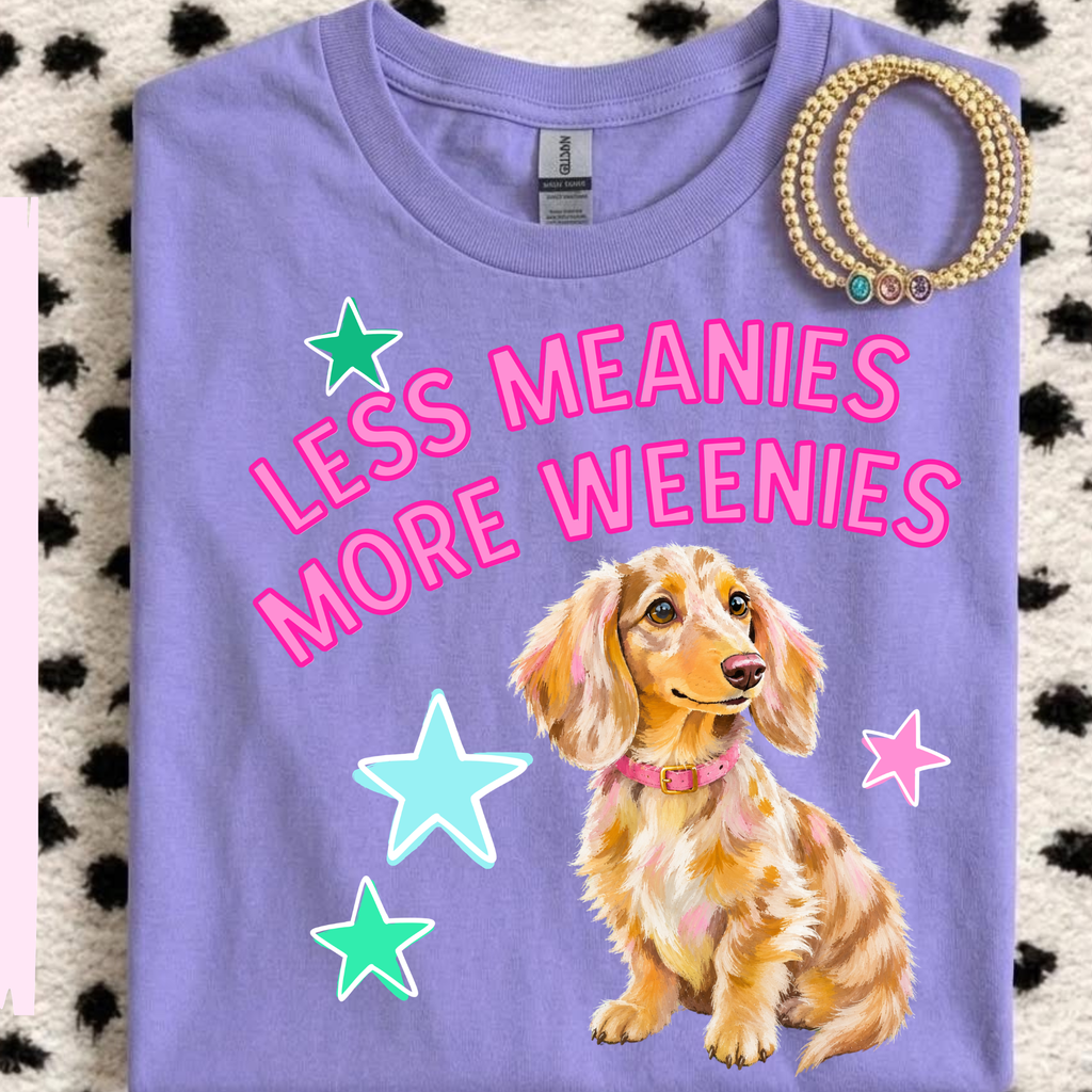 Less Meanies More Weenies Cute Dachshund PNG Design