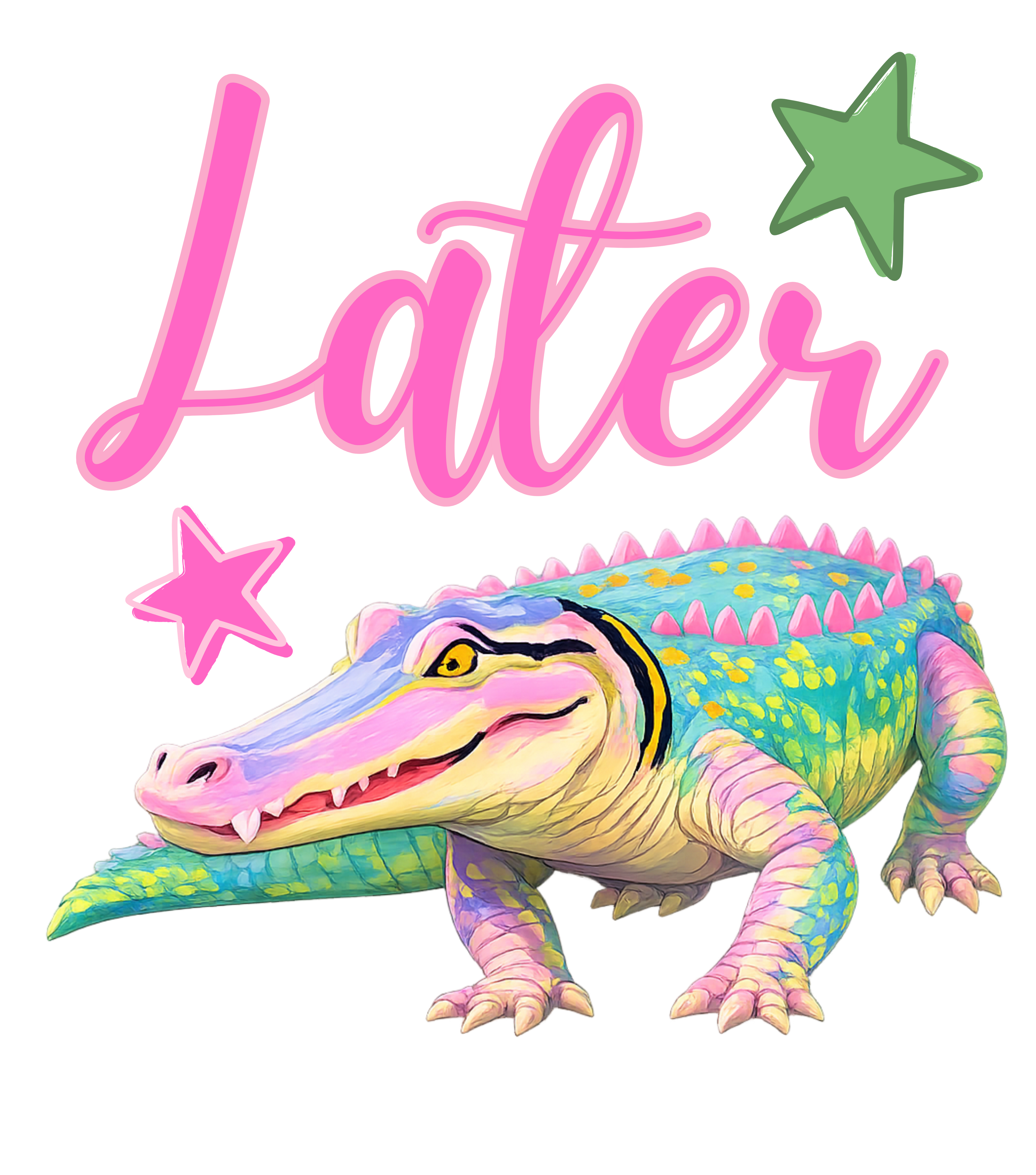 Later Gator Colorful Front & Back PNG File