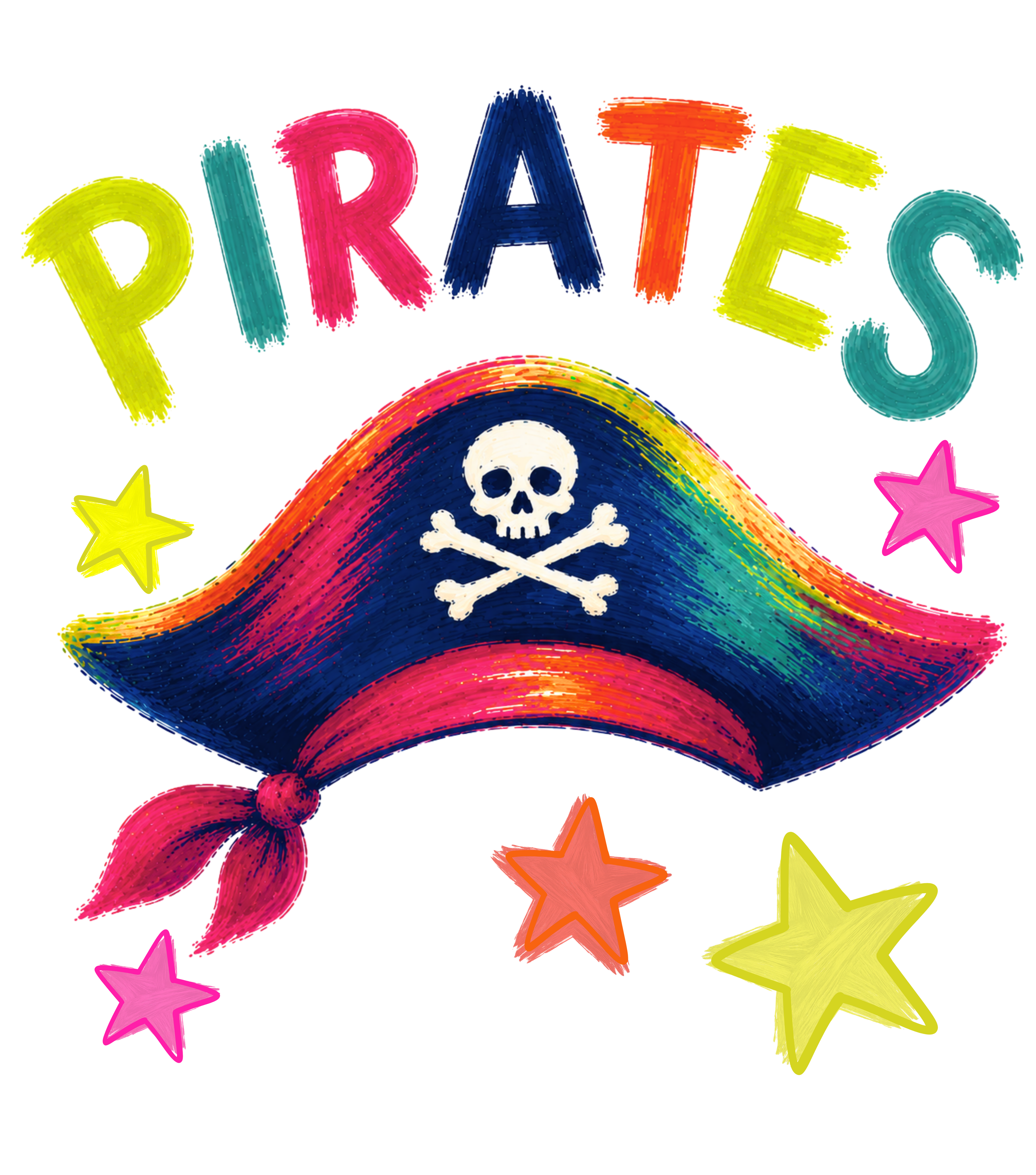 Colorful Pirates Mascot PNG Digital Download