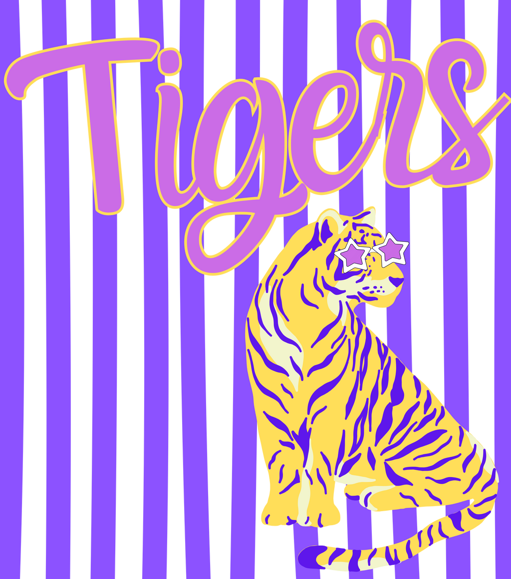 Tigers Purple and Yellow PNG