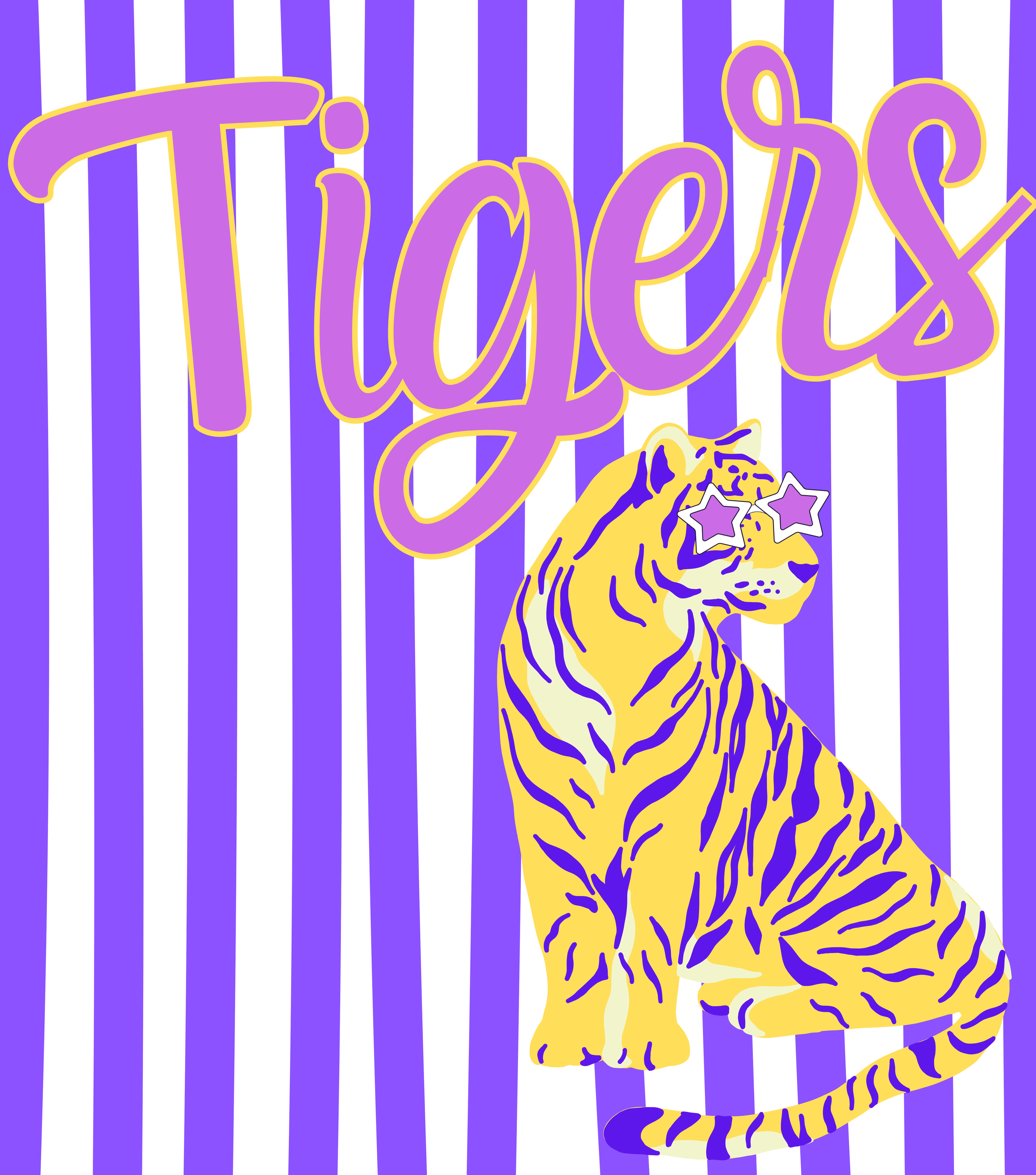 Tigers Purple and Yellow PNG