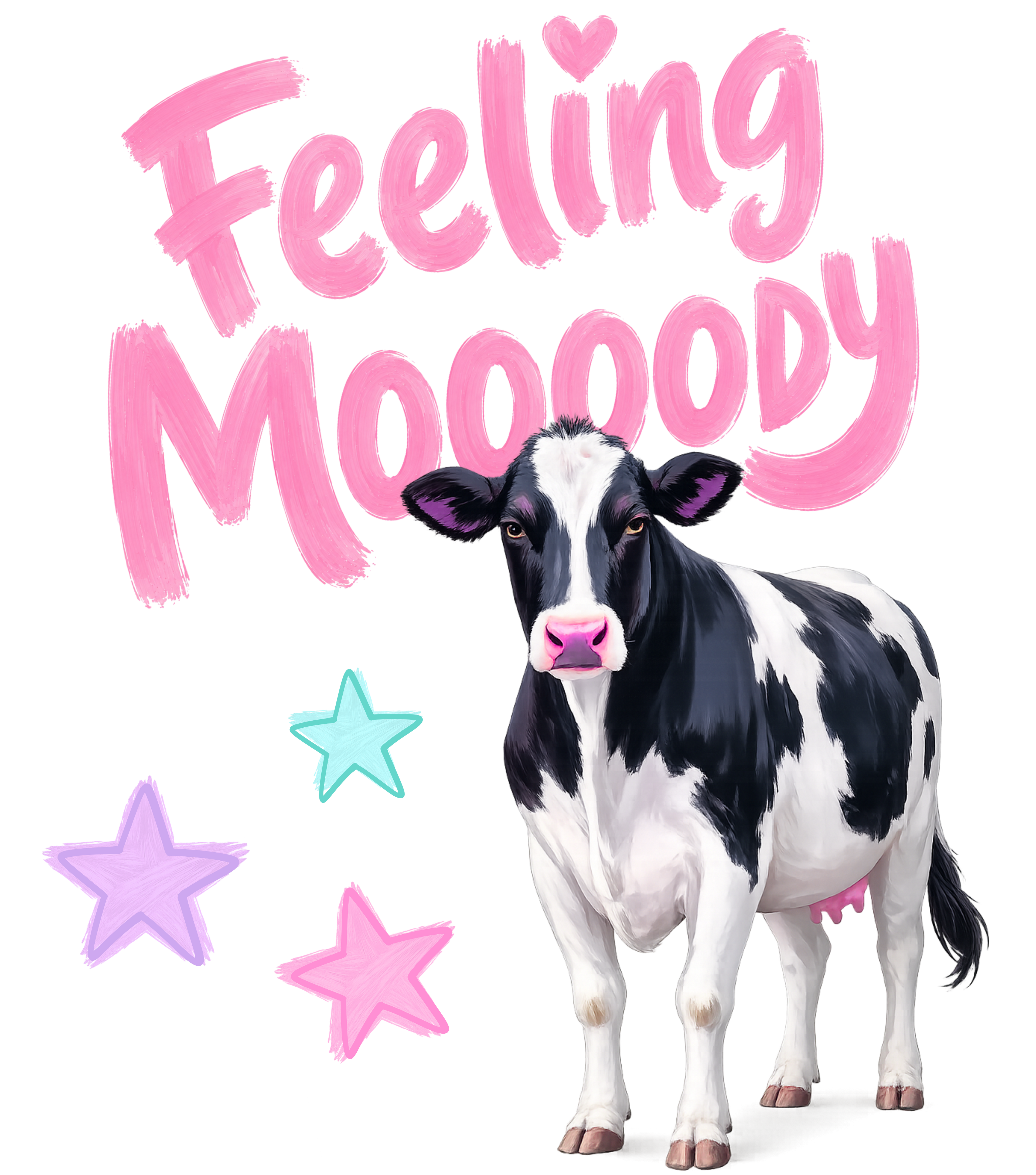 Feeling Mooody Cow PNG Digital Download