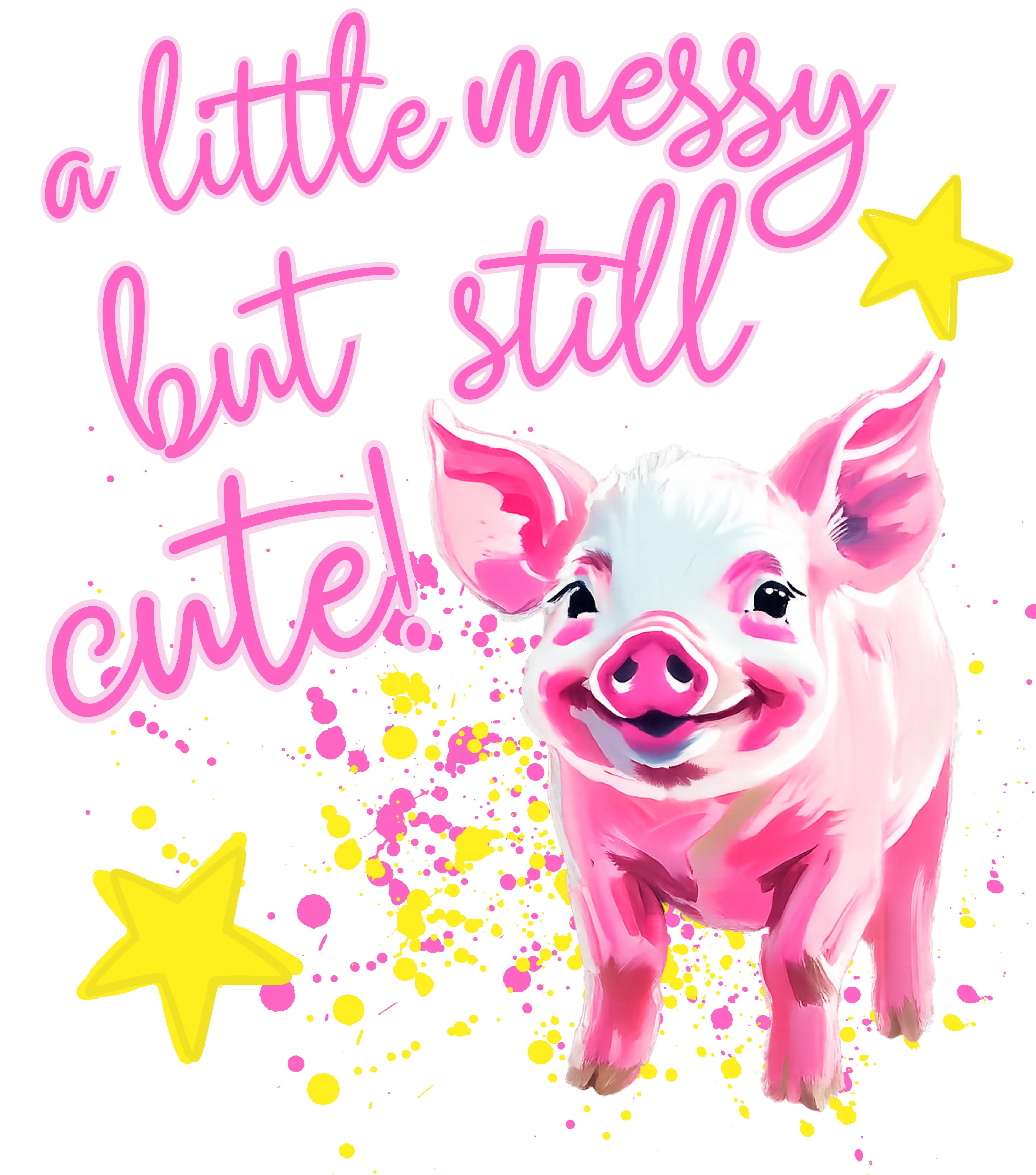 A Little Messy But Still Cute Pig PNG