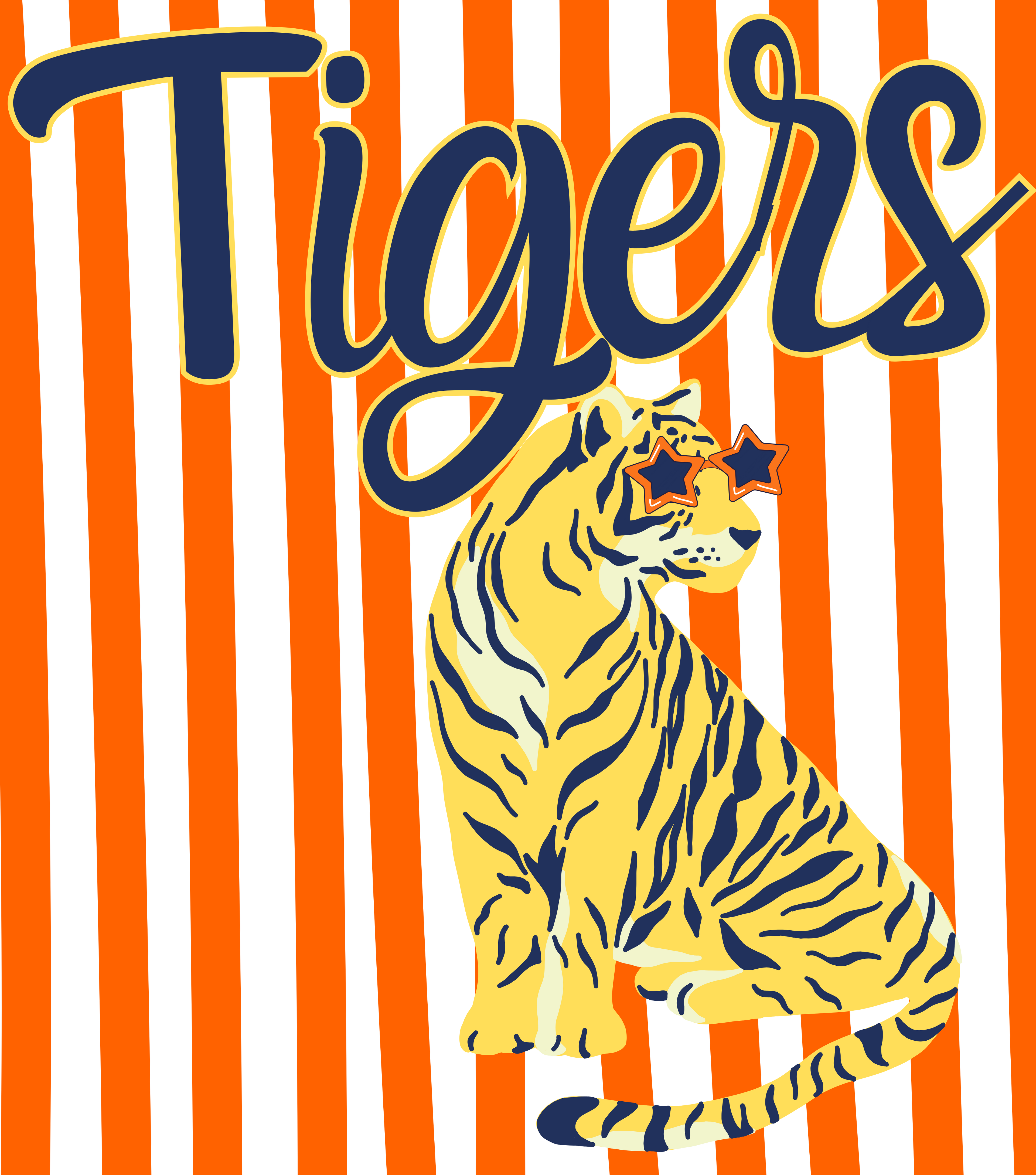 Tigers Blue and Orange PNG