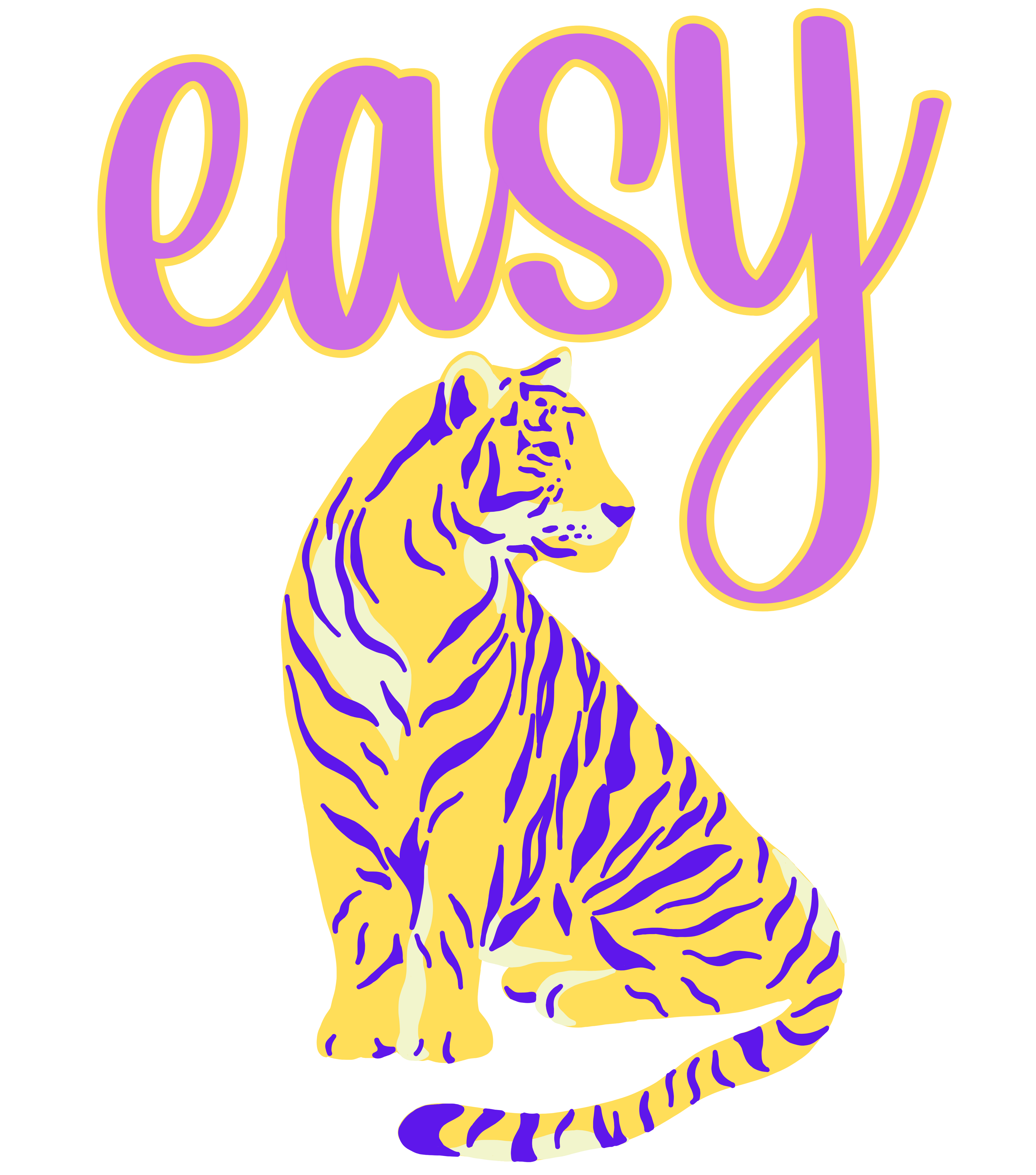 Easy Tiger yellow and purple PNG