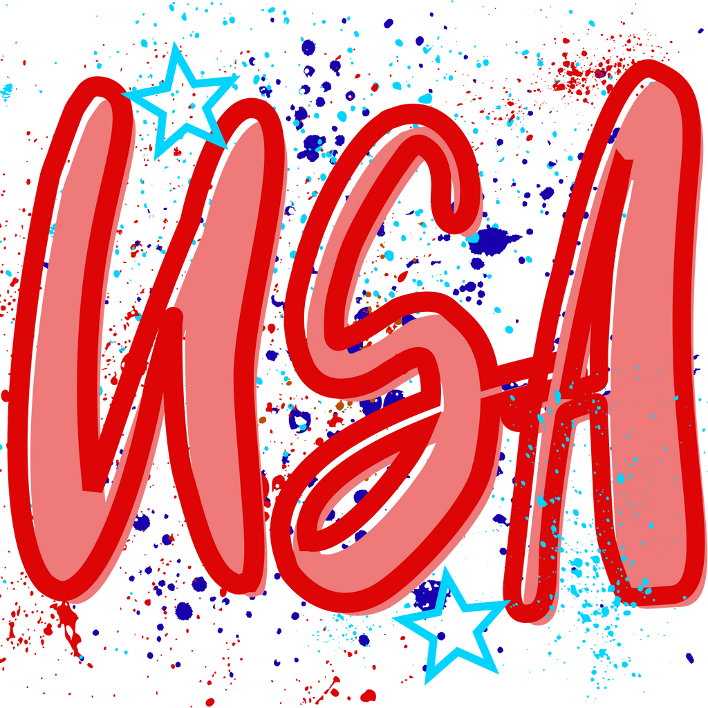 USA Bold Patriotic Design PNG