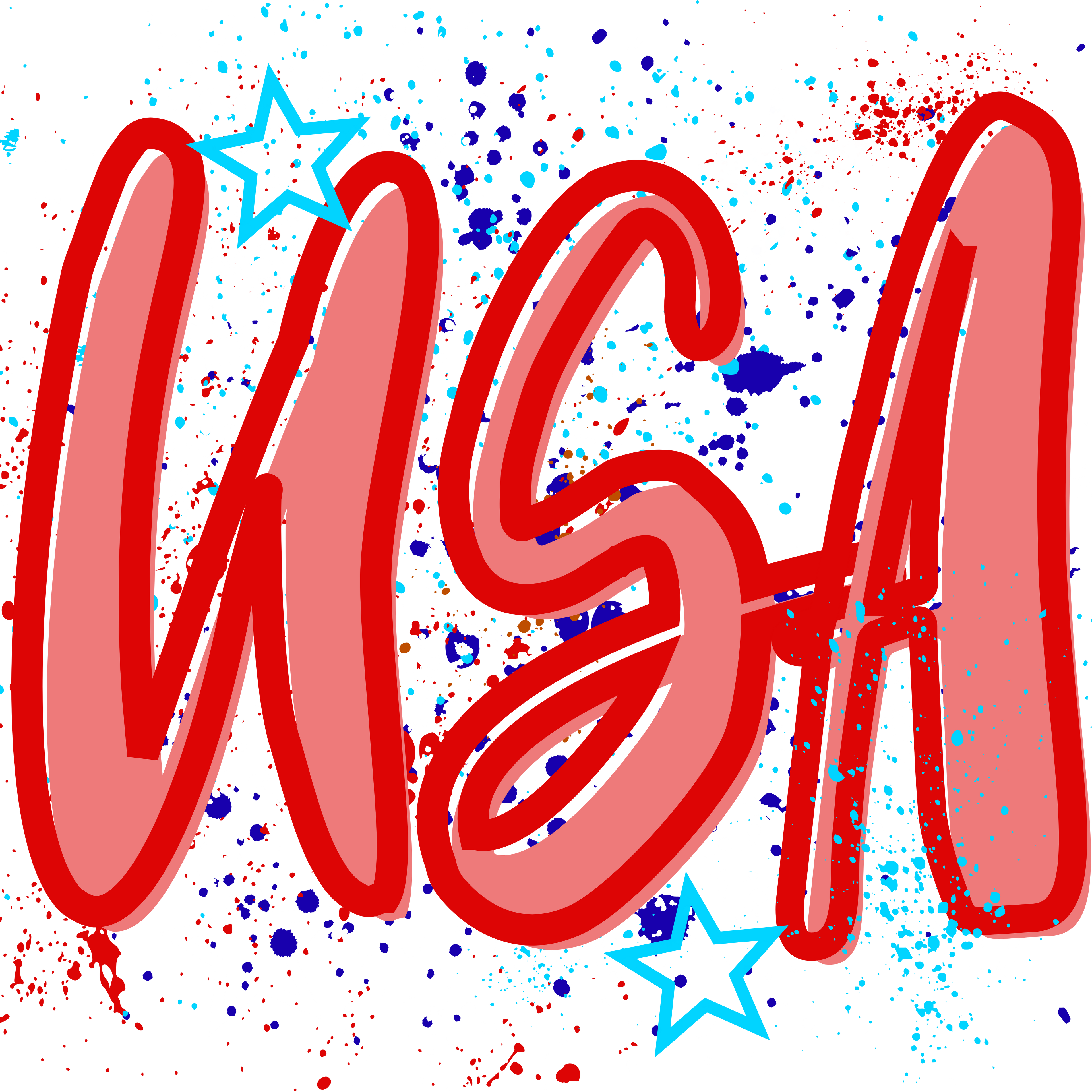 USA Bold Patriotic Design PNG